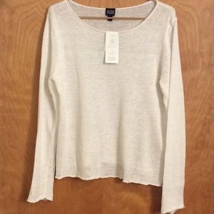 Fine Gauge Linen Sweater Raw Edge